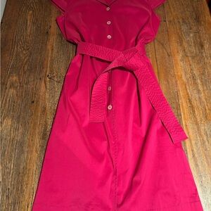 Hugo Boss Fuchsia Midi Dress with Belt